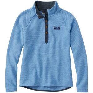 L.L. Bean Blue Double-Knit Quarter Snap